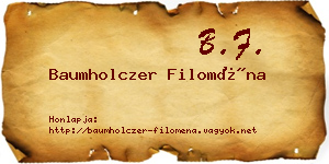 Baumholczer Filoména névjegykártya